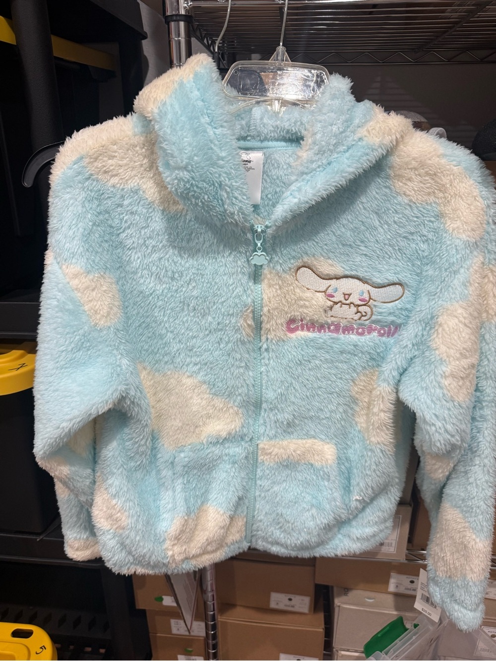 Sanrio Cinnamoroll Plush Zip Hoodie in Light Blue & Cream
